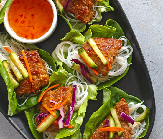 Thai Style Turkey Burger Lettuce Wraps