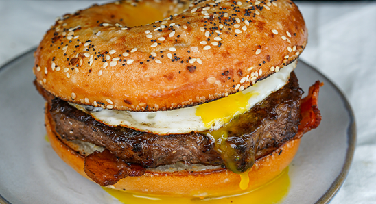 Everything Bagel Breakfast BUBBA burger