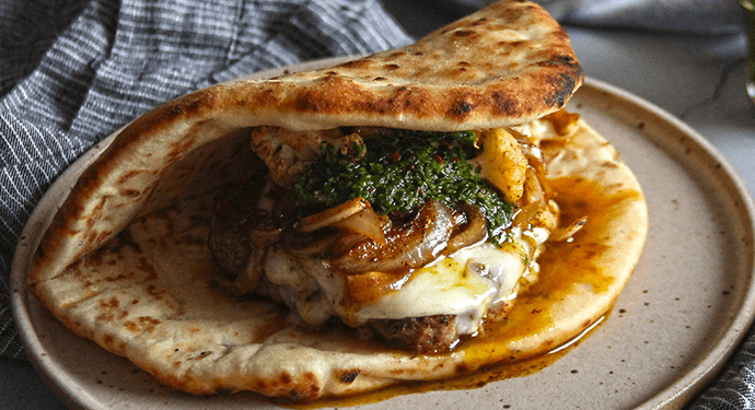 Sheet Pan Naan BUBBA burger With Spiced Cauliflower