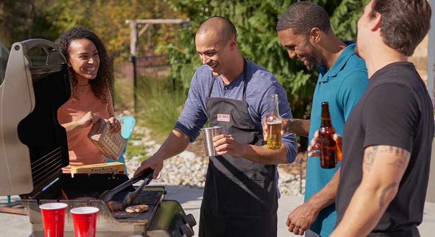 Backyard BBQ burgers