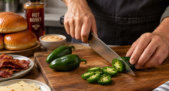 Slice the Jalapeños. recipe image